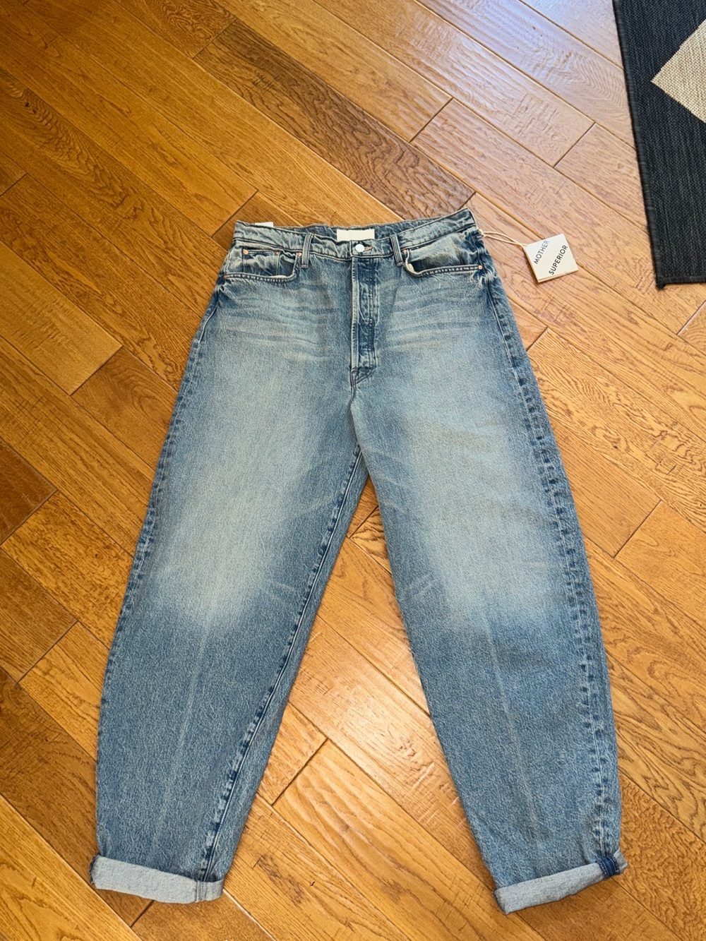 MOTHER Boyfriend Jeans in Light Blue Wash